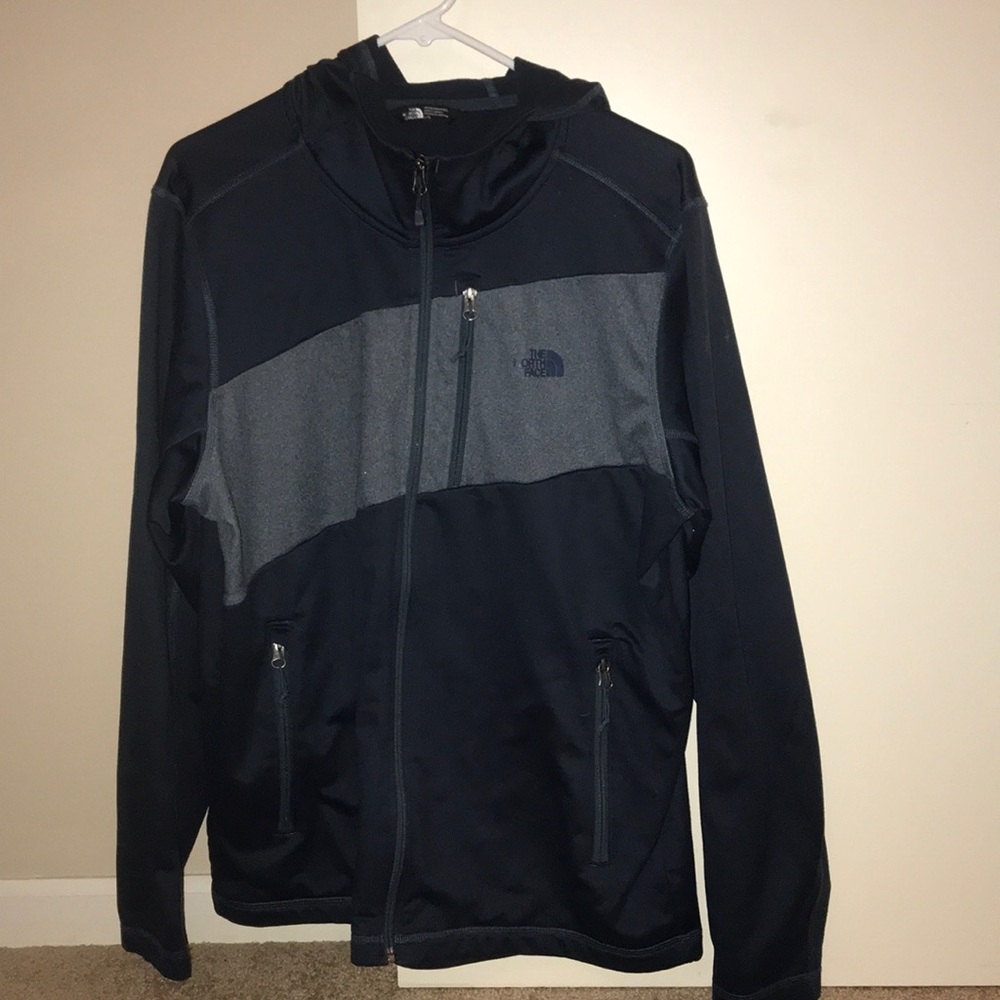 Men’s North Face full zip with hood Large